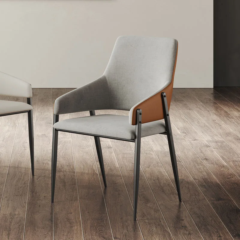 Contemporary Living Room Fabric Armrest Chairs with Metal Legs Dining Room Furniture Dining Chairs