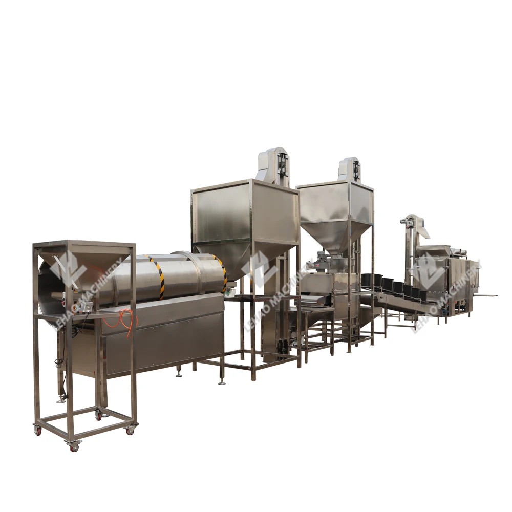 Multiuse peanut nut roasting peeling flavoring production line salted peanut seasoning machine