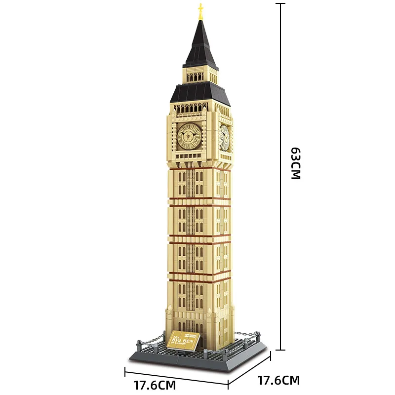 5216 Elizabeth Tower London England The Big Ben Building Attractions Plastic Assemble Building Block Set Kids Unisex Toy Gift