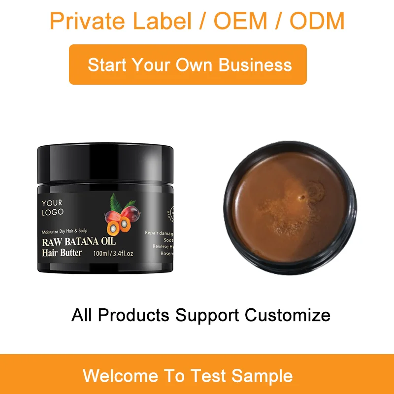 Private Label Vegan Batana Oil Organic Serum Hair Scalp Care Moisturize Repair Damaged Hair Batana Oil Butter For Hair Growth