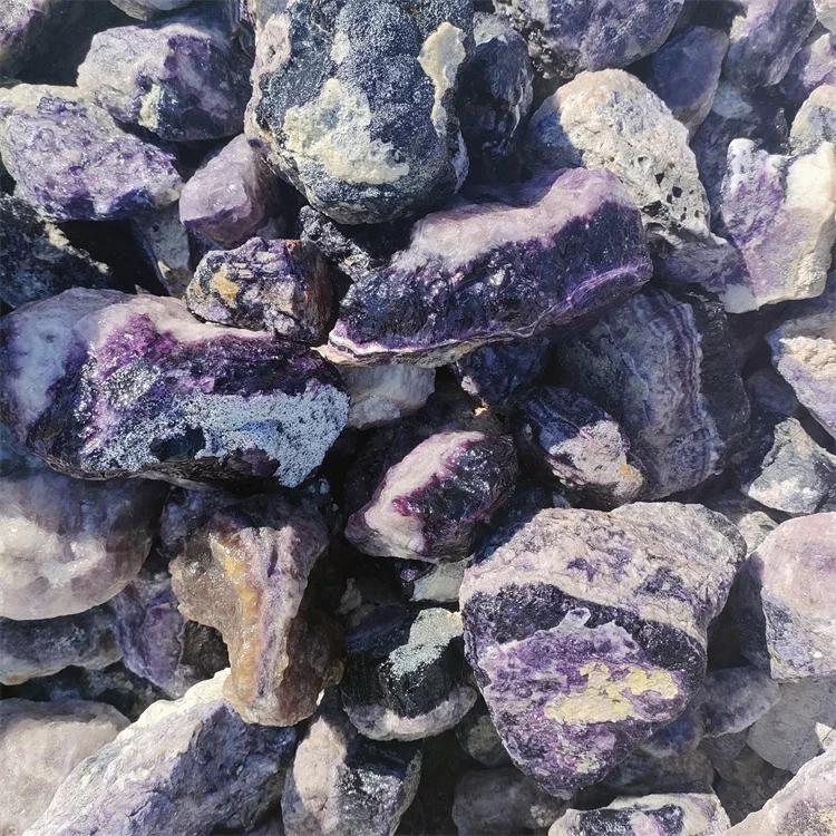 Natural Raw purple rough Crystals Rough gemstone fluorite cube raw stone for Decorative crystal ornaments