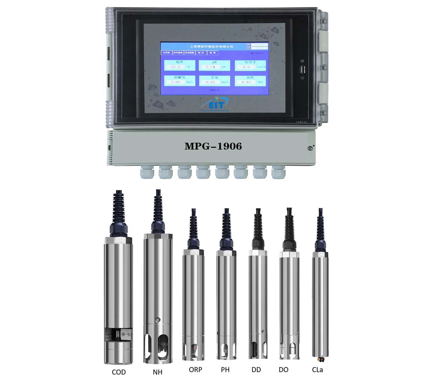 Цифровой rs485 modbus мультипараметрический монитор аквакультура система мониторинга