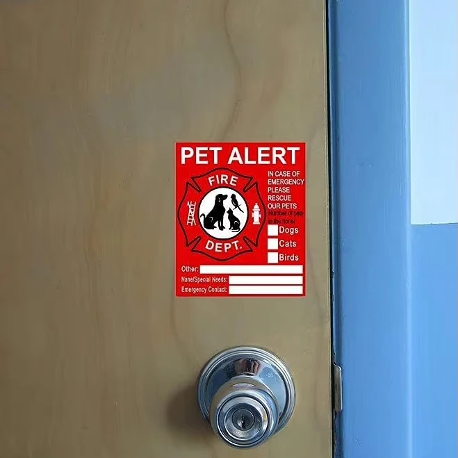 UV Die Cut Custom Logo Printing Tag Sticker Waterproof Clothing Room Pet Alert HangTag Stickers