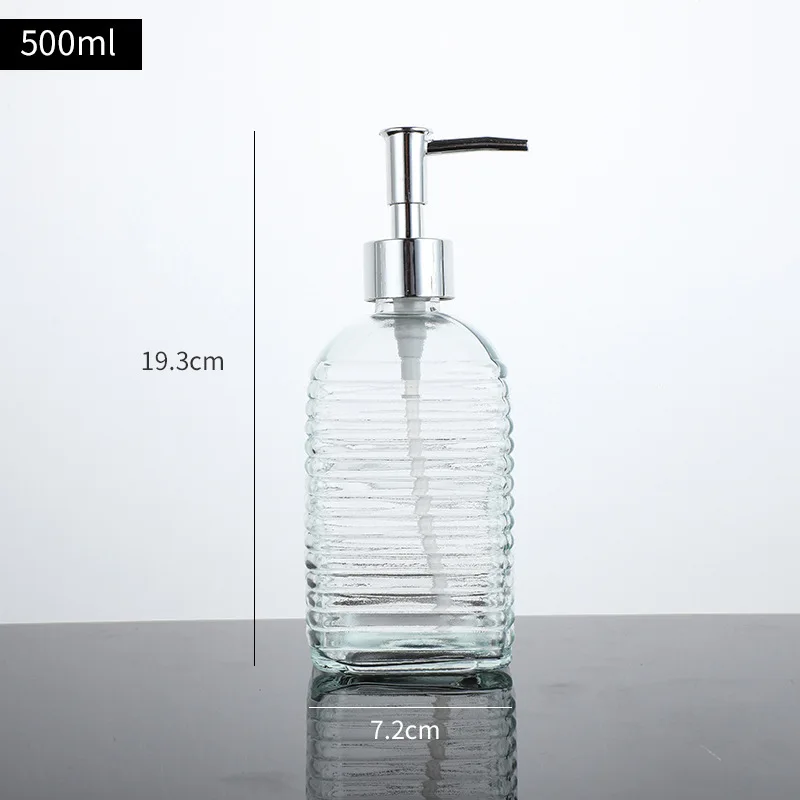 Transparent Press Hand Sanitizer Shampoo Bottle Water Shower Gel Emulsion Split Empty Glass Bottle Hotel Bath Toilet Supplies