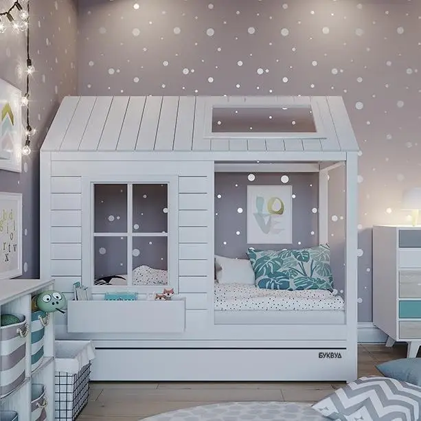 LM KIDS Newest kids house bed toddler frame montessori ferneture for sale custom kids bed