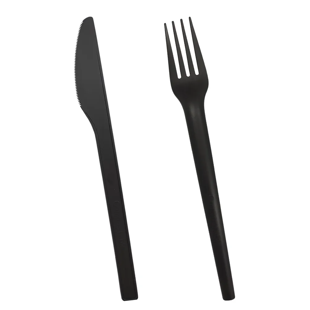 100% Renewable Eco Friendly Compostable Cornstarch Knife Cutlery PLA Biodegradable Fork Spoon Knife Set