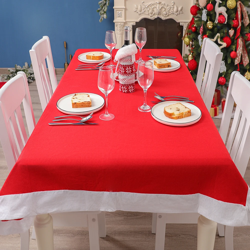 Wholesale Xmas decorations non woven home red table mats luxury Christmas table decoration christmas table cloth