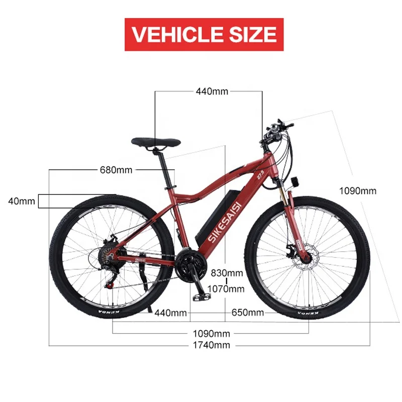 Литиевая батарея съемный алюминиевый сплав 27,5 дюймов 21-скоростной горный велосипед 48 В 500 Вт Электрический велосипед со скрытой батареей