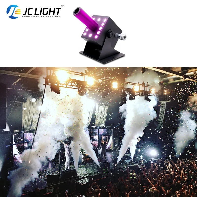 Angle Adjustable Co2 Cannon Cryo Rgb Jet Co2 Machine Stage 12x3w Dmx Controlled Smoke Effect Co2 Jet Machine