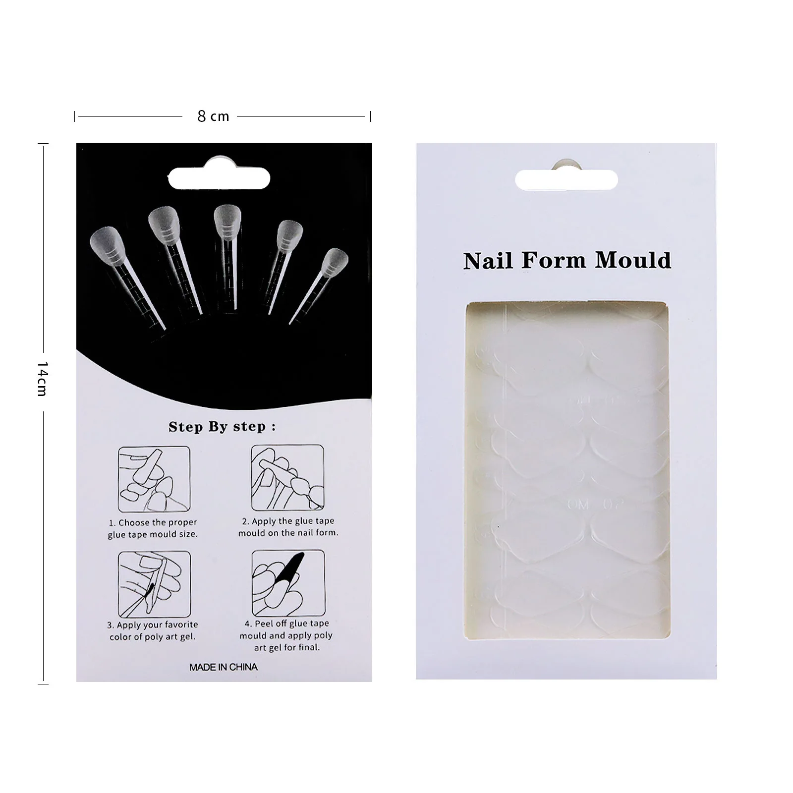 Hot sale matte free french style nail mold sticker 24pcs crystal nail film mold