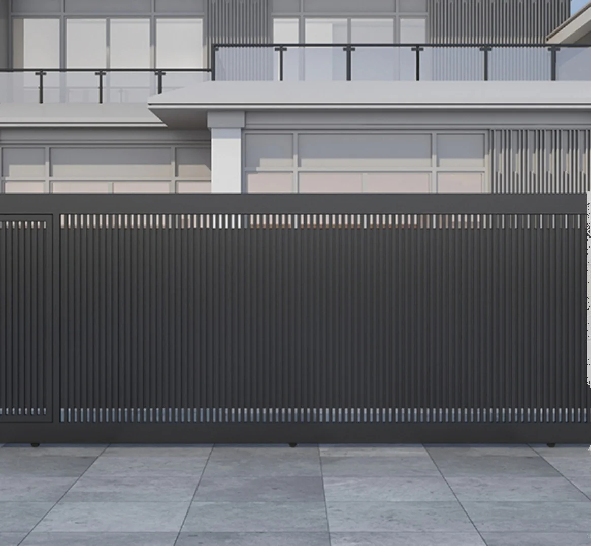 Customized   Main Entrance Gates Remote Control Design Waterproof  Automatic Electric Sliding Gate Exterior Aluminum Garden Gate