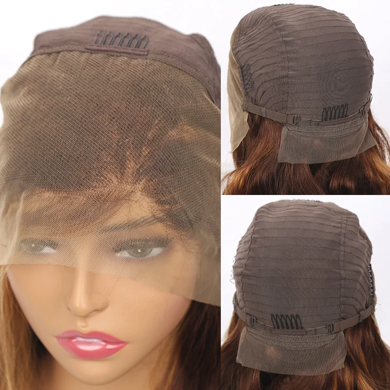 Vendors180% 250% Density 1B 27  Brown Color 13 x 4 Lace Frontal Human Hair Wig Body Waves Lace Wig Pre Plucked Lace Frontal Wigs