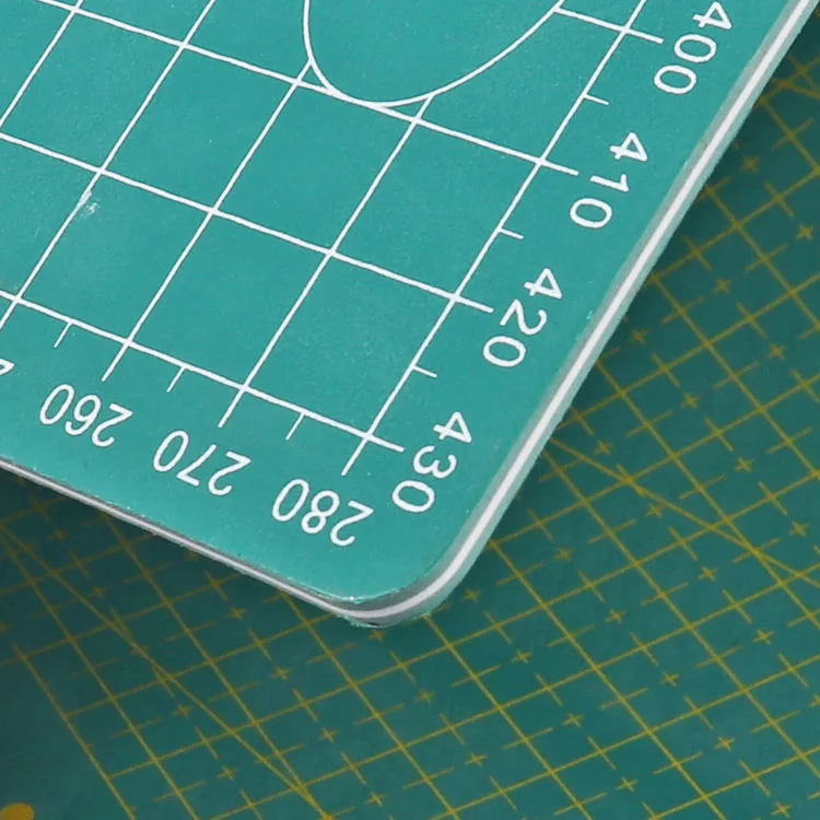 Foska Double Side Printed Centimeters and Millimeters Gridlines & Angles Non Slip Fabric A1 A2 A3 A4 Cutting Board for Crafts