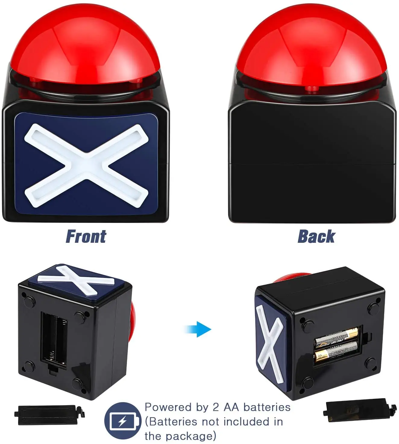 Factory Delivery Game Buzzer Answer Buzzers for Game Show with Light Alarm Sound Game Show Button Box Party Contest Prop Toy