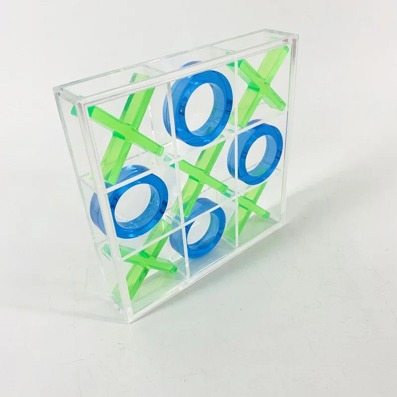 WalMart hotsale acrylic tic tac toe sets acrylic chess board game custom colorful chess game sets