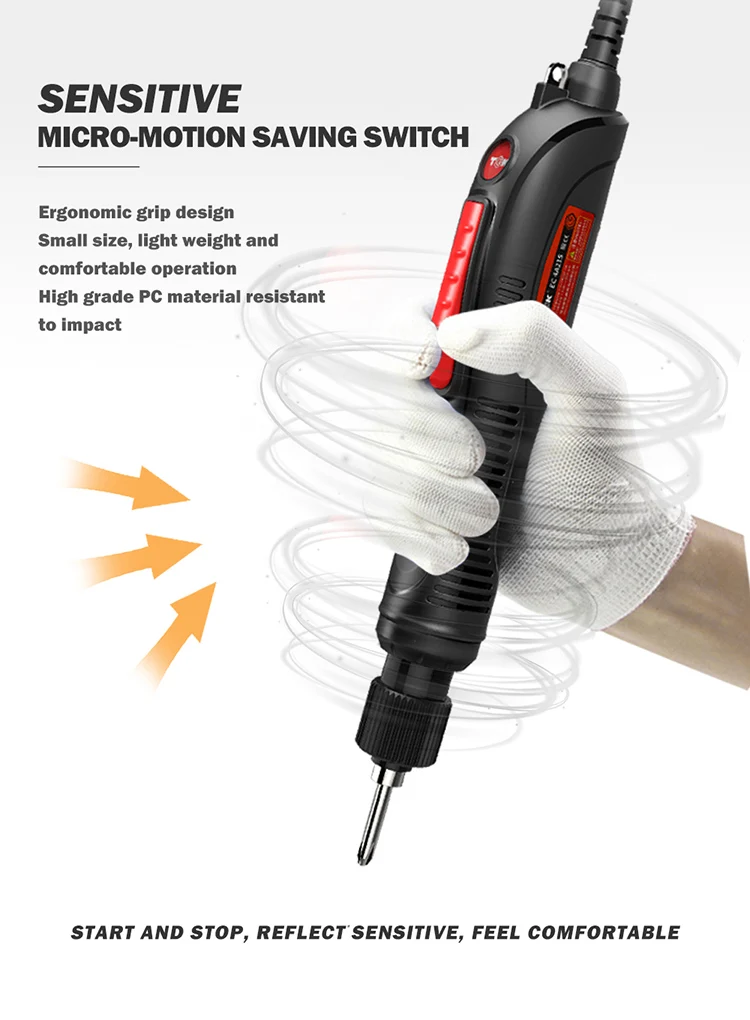 Newest 0.2-1.5 N.m Semi Automatic Corded Electric Screwdriver Screw Driver For Assembly Work with extra EU or UK adapter 220V