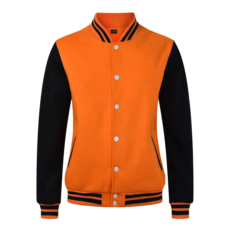 Custom Wholesale Printed Logo Blank Plain Polyester Black Boys Bomber Baseball Varsity Jackets For Men