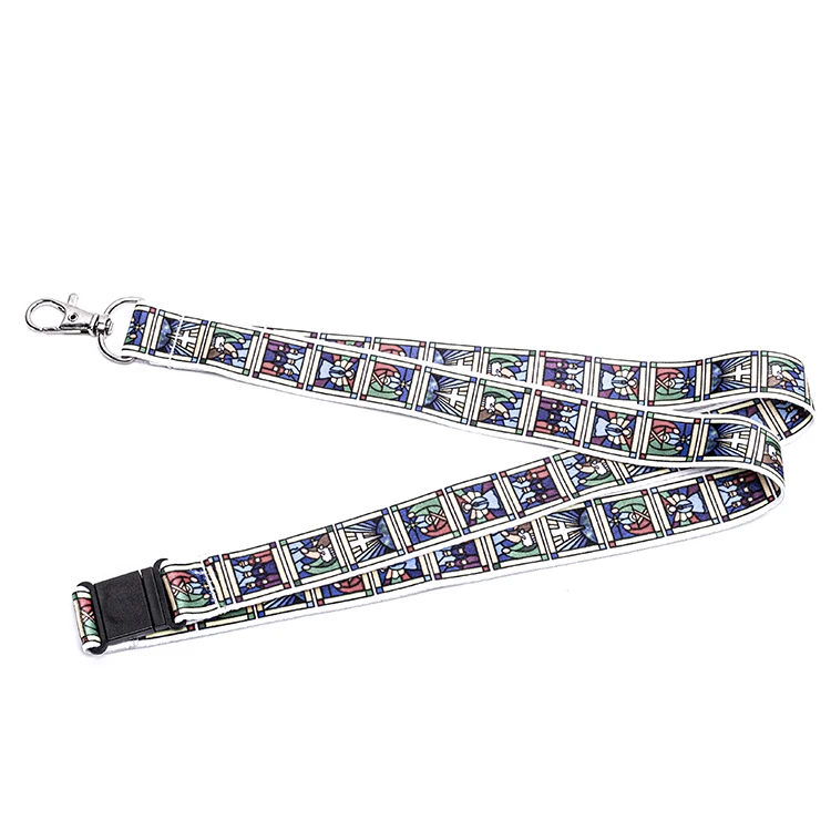 Lanyard manufacturer custom screen printing lanyard sublimation rainbow colors printing neck lanyard with logo