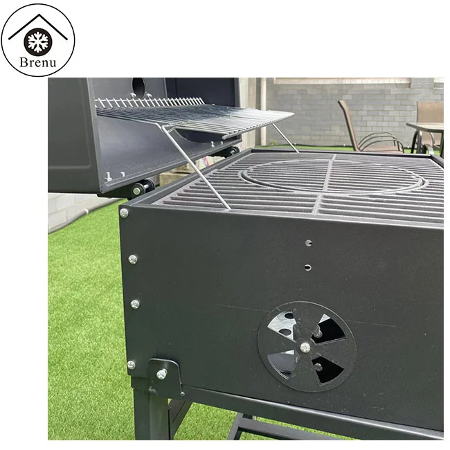 Brenu vertical cast iron chicken cooking charcoal flat table machine iron chimney portable bbq maker grill for outdoor camping