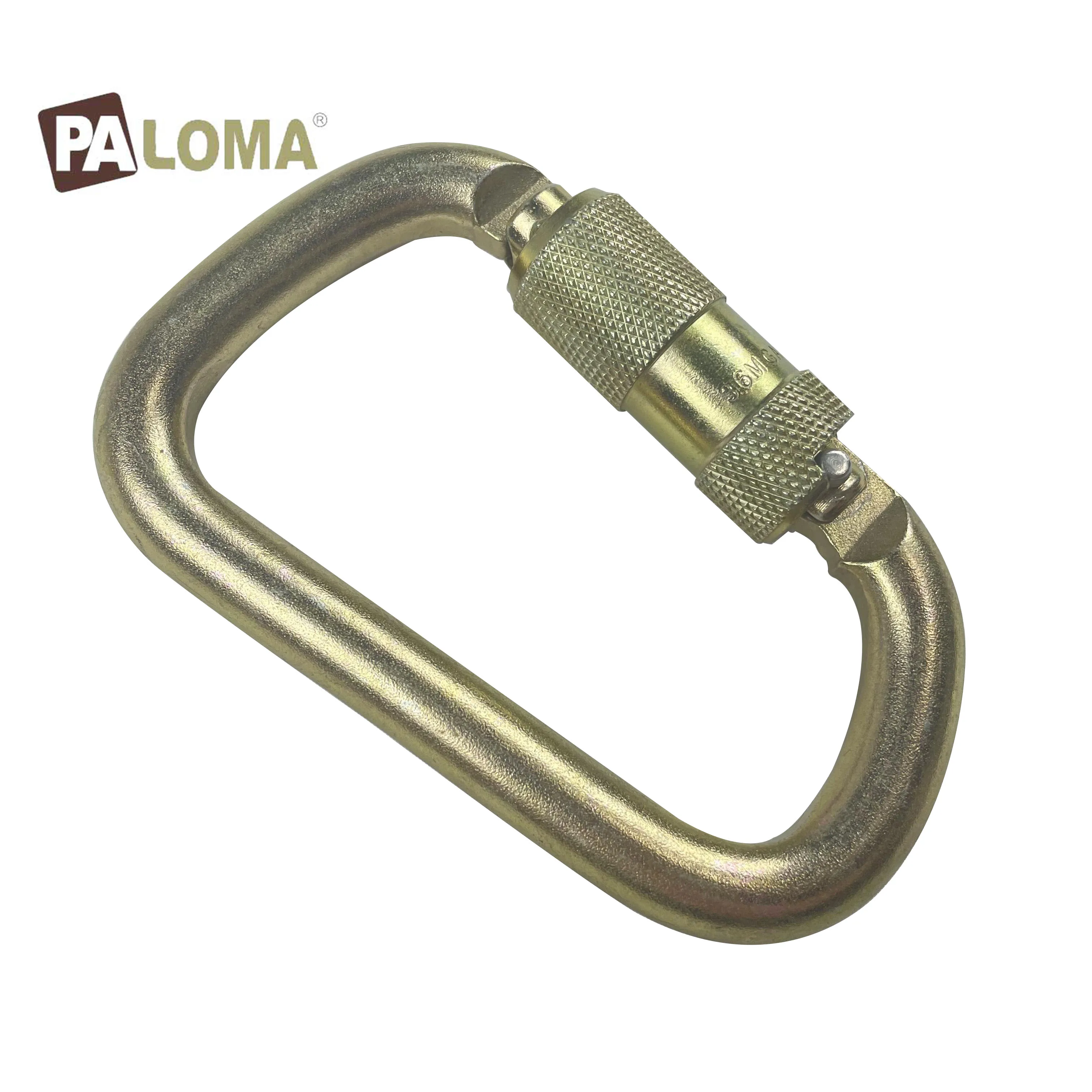 Heavy Duty ANSI D Shape Auto Locking 41KN Safety Carabiners for Lanyard