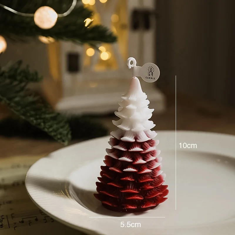 Christmas Tree Shaped Colored Craft Art Candles LE138 Factory Customized Soy Wax for Candle Making Soy Wax Free Shipping 100 60g