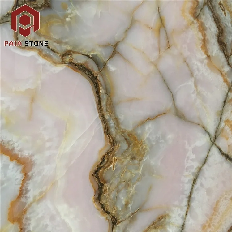Interior Decoration Factory Direct Sale Pink Onyx Marble Stone Slab Bathroom Tile