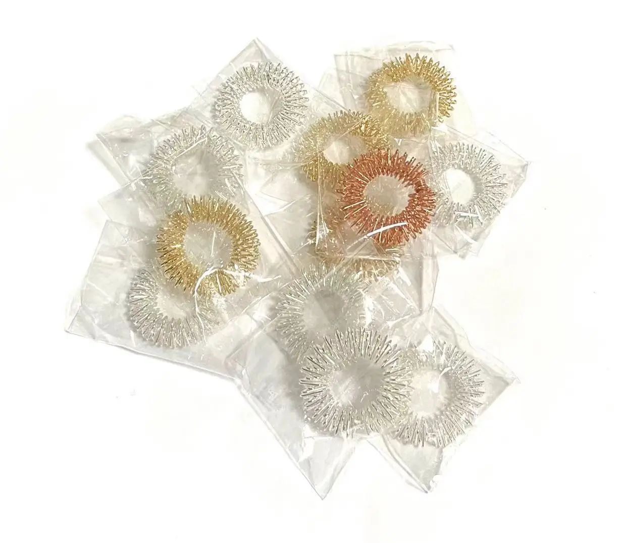 Mini Spring Compression Finger Massage Ring Finger Massager Relieve Stress Massagers Electrostatic Acupuncture Toe Finger Rings