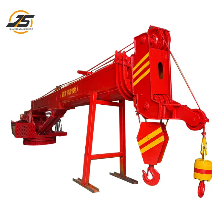 Diesel powered telescopic boom marine crane for offshore cargo salvage operations
