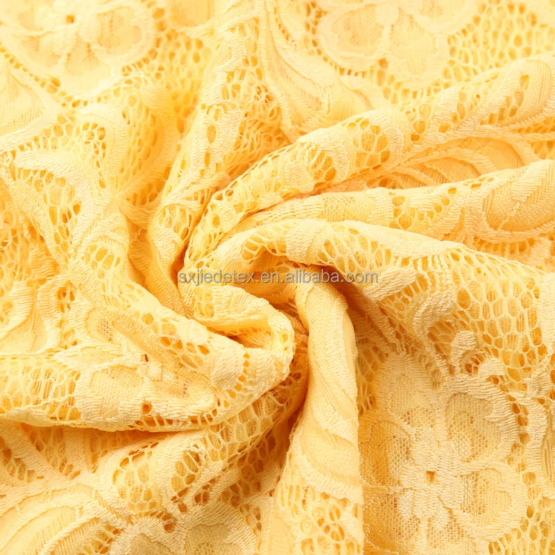 High Quality Soft Brocade Jacquard French Stretch Nylon Hollow Lace Fabric Spandex