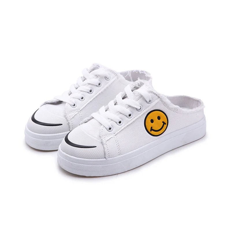Hot Sale Cheap Price 2020 New Design Canvas Fashion  Casual Woman Shoes New Arrivals Half Slippers Keds