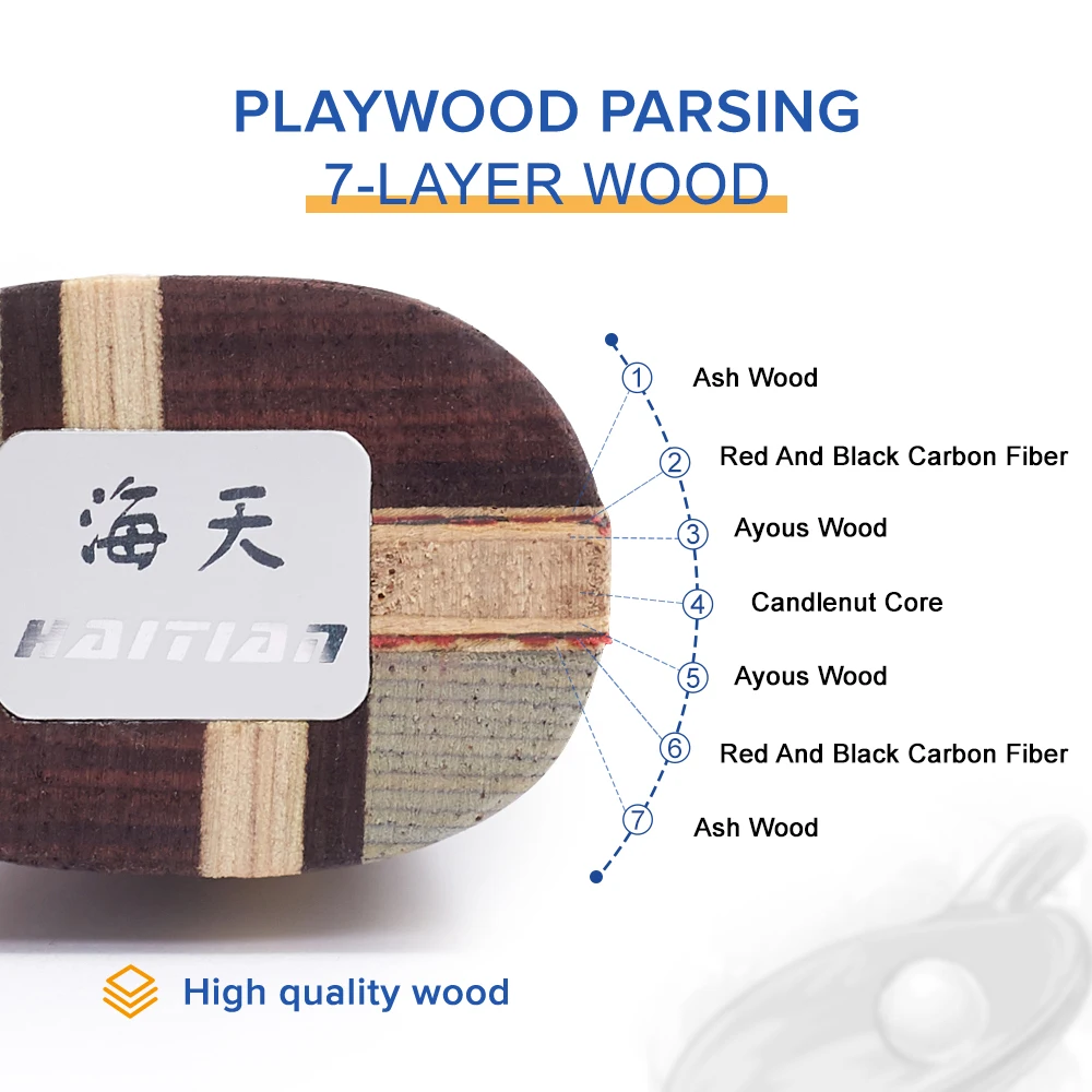 Carbon ping pong blade suitable for advanced level players professional table tennis blade