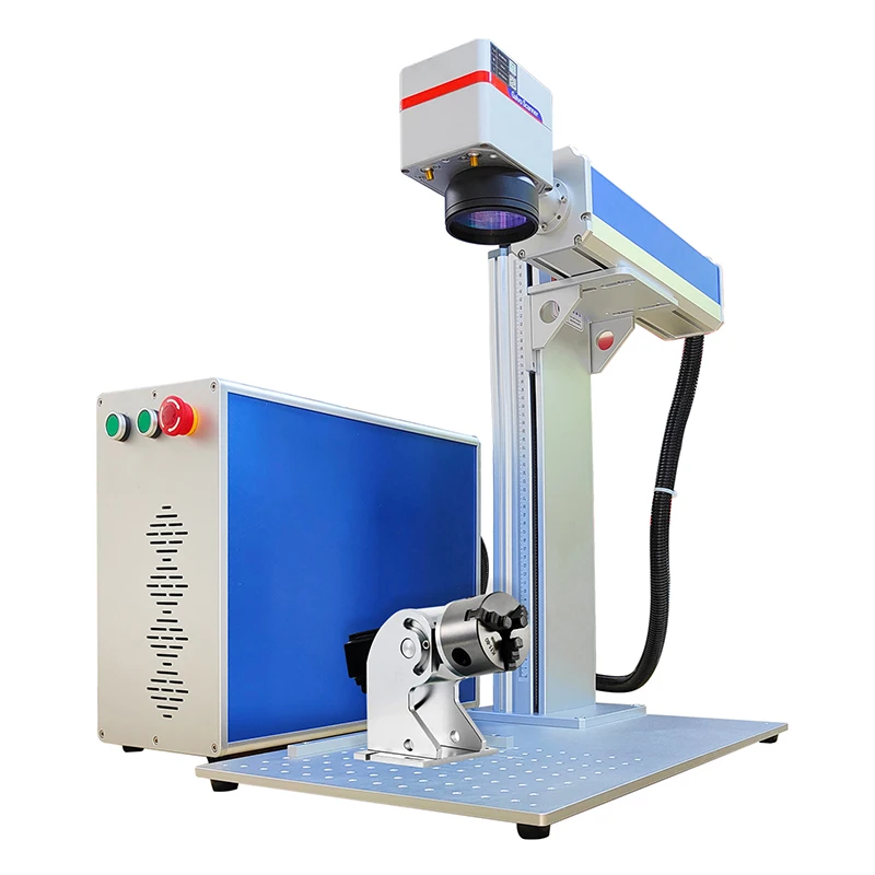 Fiber laser engraver new marking machine metal fiber laser engraving machine Jpt Raycus Mopa M7 with rotary 2.5D 3D