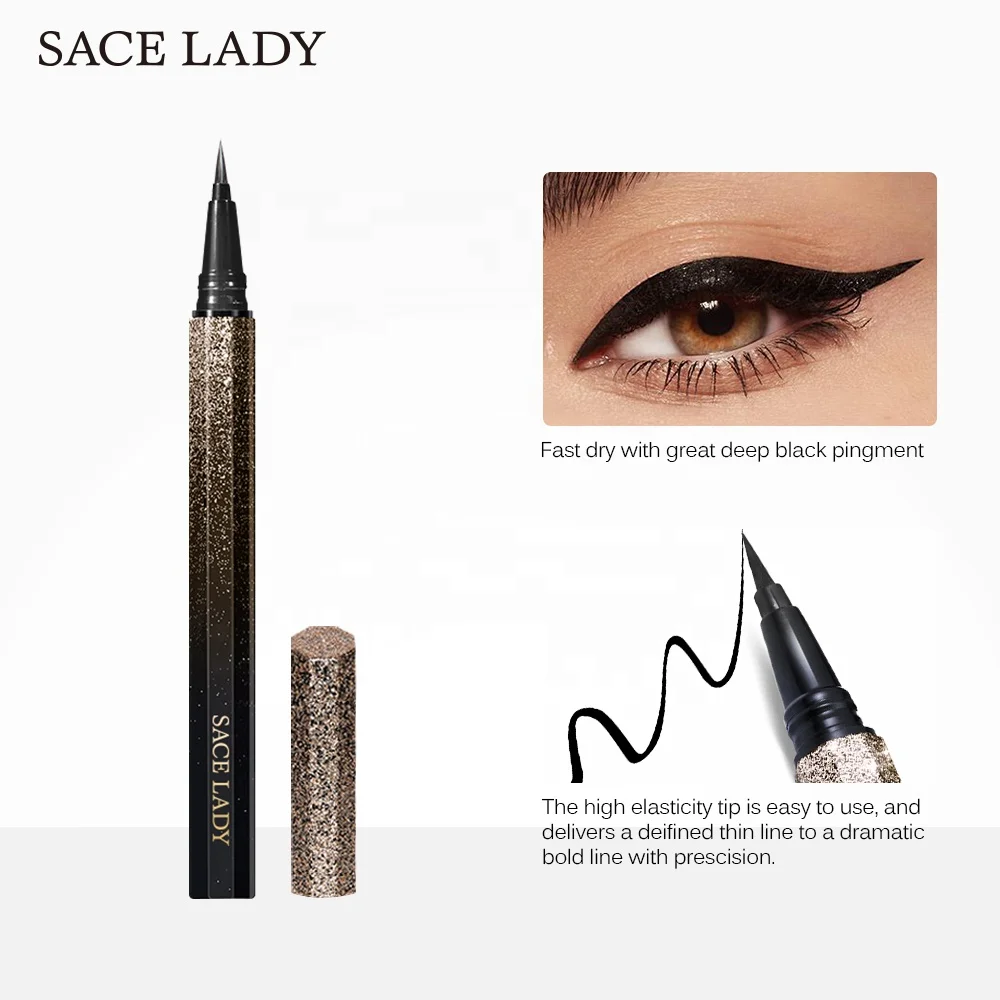 SACE LADY Liquid Eyeliner Pencil Waterproof Long Lasting Eyeliner Smudge Proof  Private Label Eye Make-up 2 Colors
