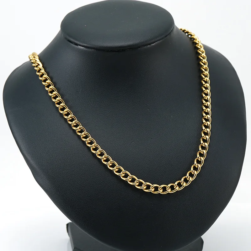 Wholesale Thicker Cuban Link Chain Gold Filled Plated Men Necklace Hip Pop Chain Jewelry