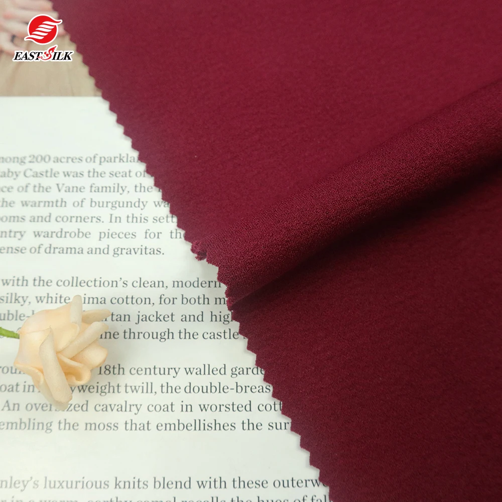 Chinese-fabrics textile elephant skin soft scuba crepe white material  100% polyester varley  fabric for kids clothes