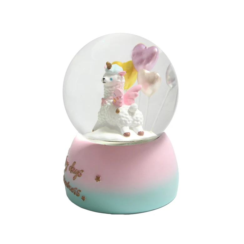 Новое поступление подарки ручной работы статуэтка ламы животного снежный шар для украшения дома