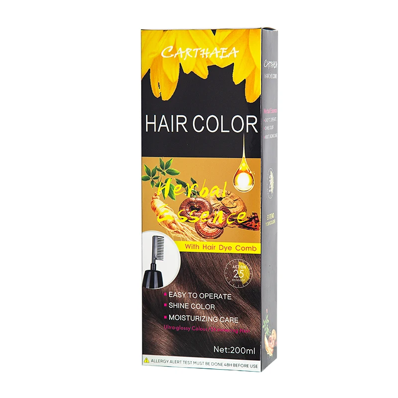in stock natural ammonia free chinese professional permanent beauty products cosmetics hair color shampoo with comb