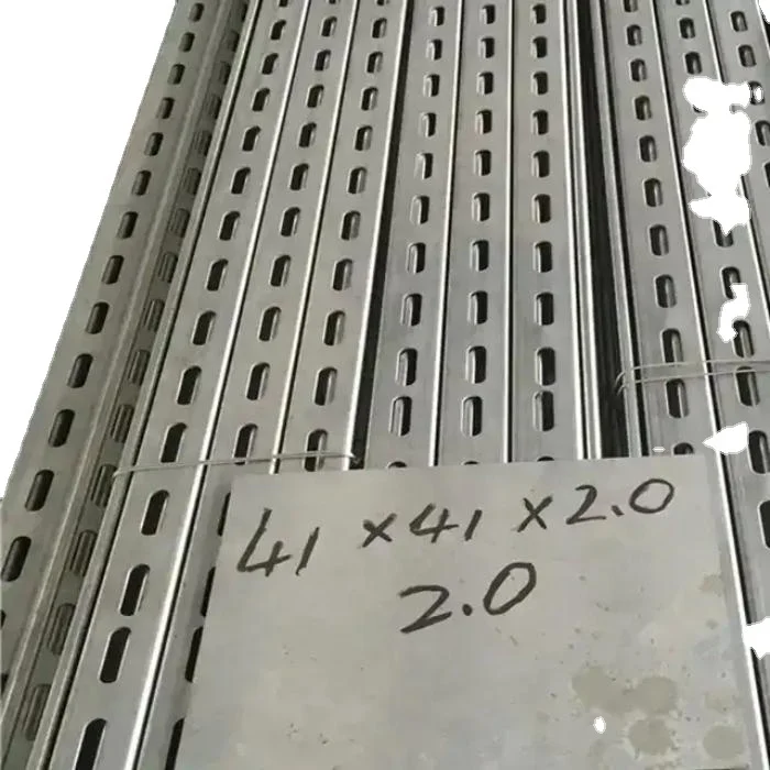 Zinc aluminum Magnesium unistruct 41x62x1.5 slotted channel profile steel used for solar brackets