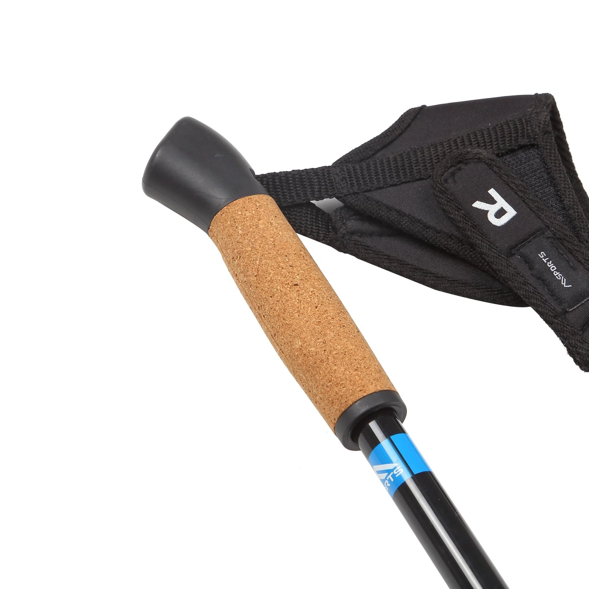 
Clip-buckle strap two section comfortable trekking poles cork handle nordic walking sticks 