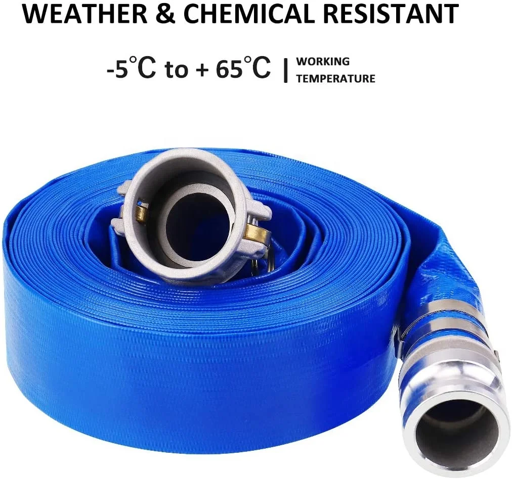 Agricultural Irrigation 2 Inch PVC Layflat Hose Water Pump Hose with Connections