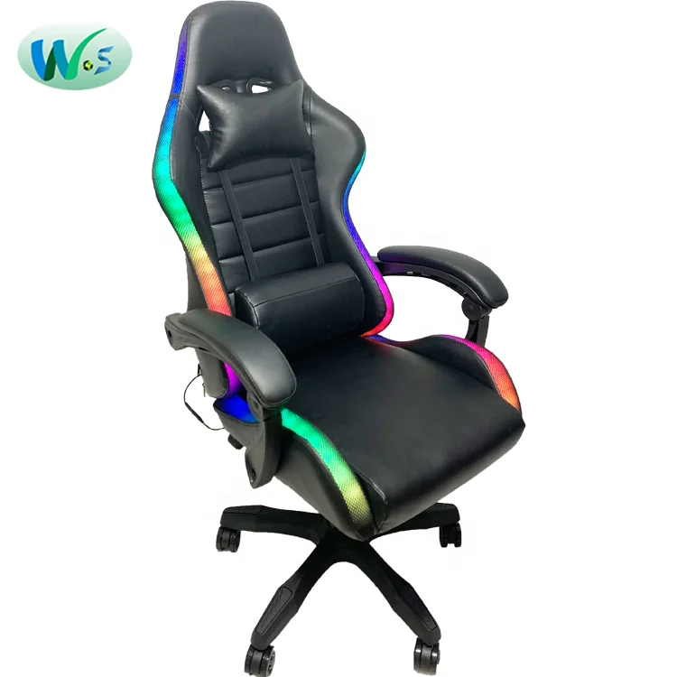 WS8501 RGB светодио дный светильник наилучшие эргономические OEM и ODM компьютер PC Gamer гоночный автомобиль с динамик игровой ноутбук для дома и офиса стул для стул геймера сиденье