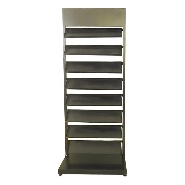 Heavy Duty 8-Tiers Metal Floor Storage Rack Ceramic Tile Display Stand for Showroom