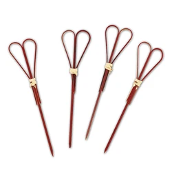 Bamboo Knot Cocktail Picks Fruit Hamburger Sandwiches Bbq Skewers decorative skewers Bamboo Looped Skewers