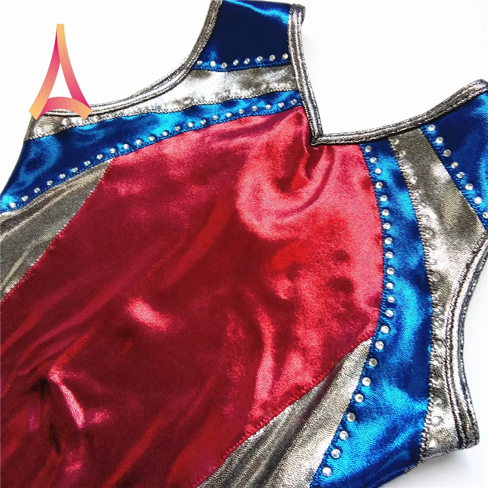 Shining Training Use Spandex Red Gymnastics Leotards for Girls