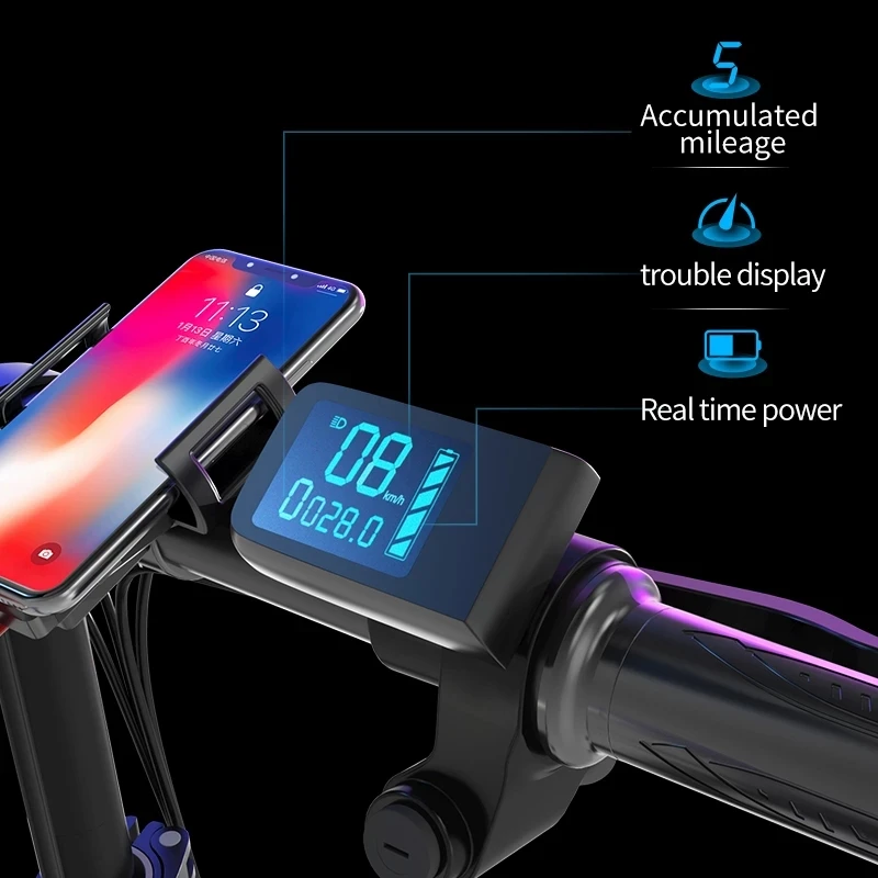 ZHENGBU D6 illuminate Glow 14INCH Aluminum ebike folding electric bicycle mini electric bike