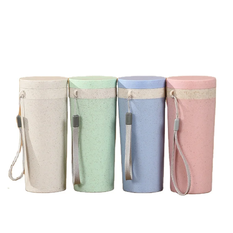 Custom Eco-friendly wheat straw Coffee Mug Bamboo Fiber sport Coffee Cup Drinking Mug for water Travel Water Bottle