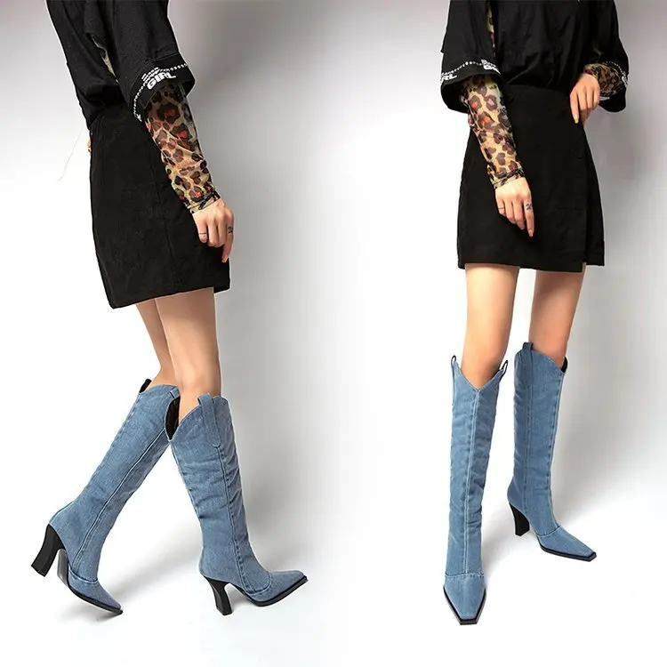 2023 Fashion Designer Women Sexy Winter Long Boots Shoes knee high cowboy boots for ladies