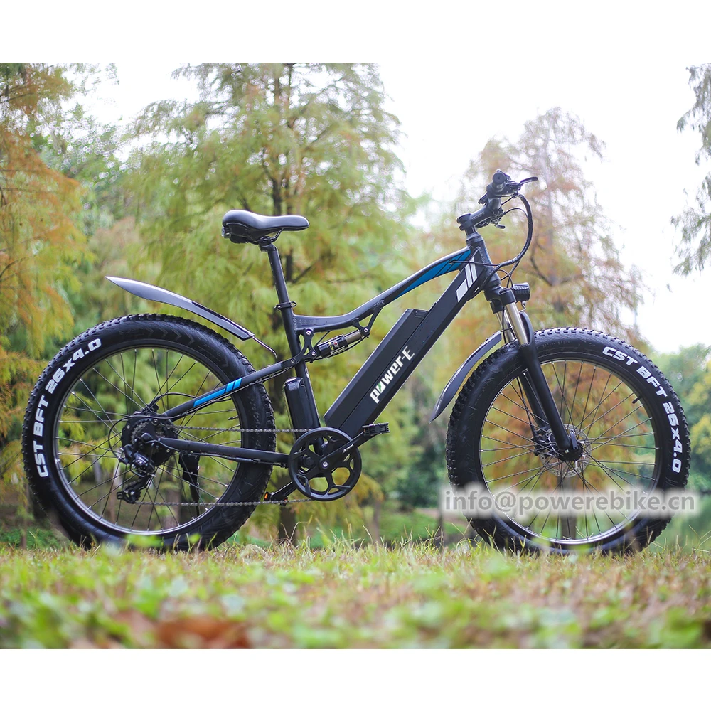 Hotest Popular 48V 1000W fat tire ebike 48V 17Ah electric bike 26 inch full suspension e-bike