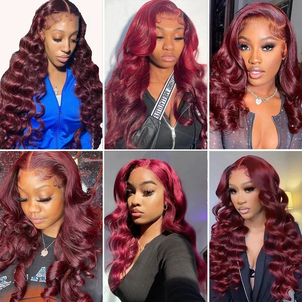 Burgundy 99j Body Wave Bundles Colored Human Hair Bundles 1/3/4 PCS Deals Hair Extensions Brazilian Raw Hair Bundle
