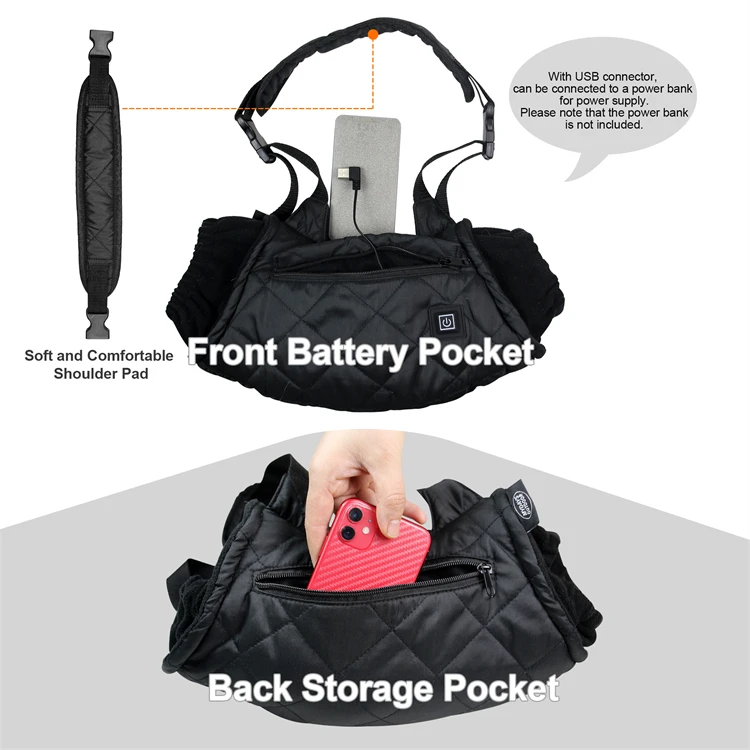 High Quality Portable Winter Warm Rechargeable electric Heated Pocket Hand Warmer Muff